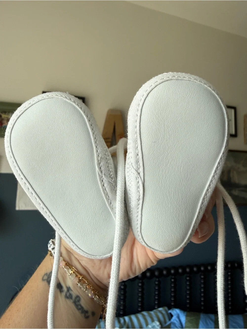 Baby Deer White Leather Baby Walker Shoes stage 1
